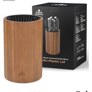 Enoking Wood Universal Knife Block with Plastic Lid